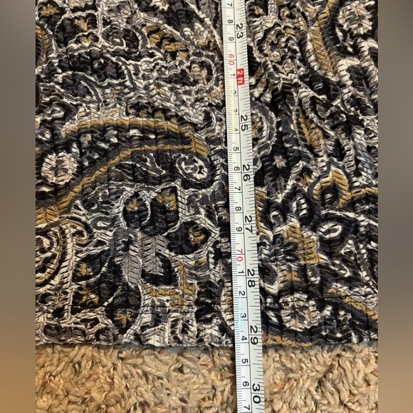 Women’s Susan Graver Paisley Eyelet Knit 3/4 Length Sleeve Multicolor Top Size L - Picture 7 of 7